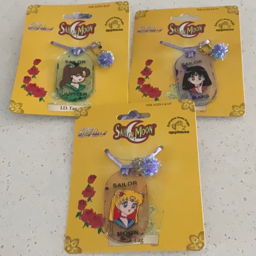 Sailor Moon,Mars and Jupiter I.D. Tags vintage 2000